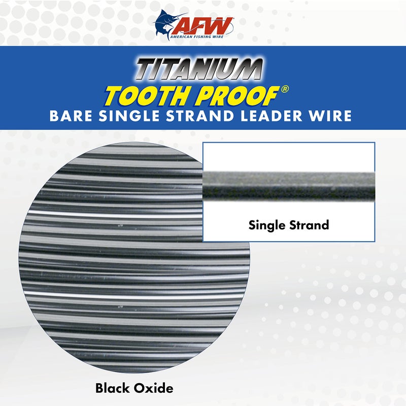 AFW Titanium Tooth Proof, Single Strand Fishing Leaders 30 lb, 18 in - Rigged with Stainless Steel Mighty Mini Crane Swivel & Crosslock Snap, Kink Free, Superior Bite Protection for Toothy Fish, Black - Image 2